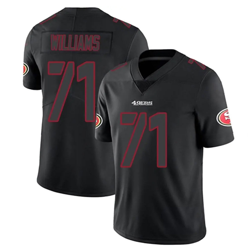 SF.49ers #71 Trent Williams Player Black Impact Limited Home Game Qdoa Stitched Jerseys