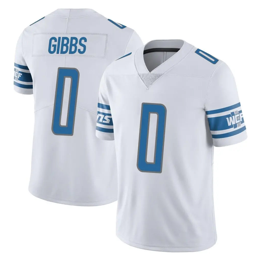 D.Lions #0 Jahmyr Gibbs Player White Limited Vapor Untouchable Home Game Qdoa Stitched Jerseys
