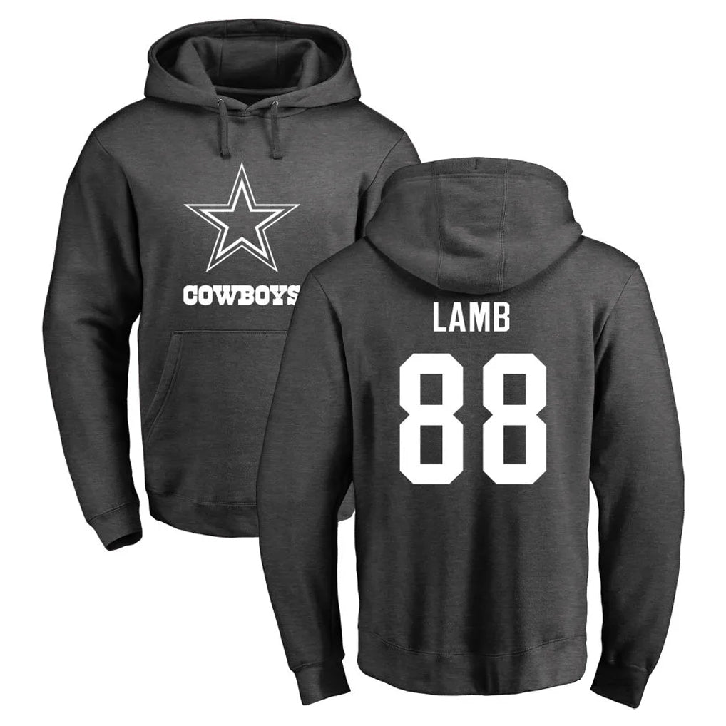 D.Cowboys #88 CeeDee Lamb Player Ash One Color Pullover Hoodie Limited Qdoa Stitched Jerseys