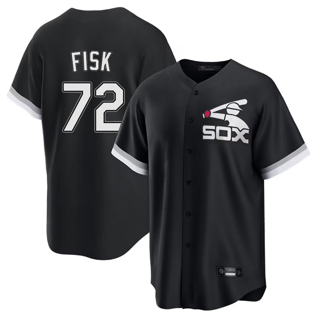 C.White Sox #72 Carlton Fisk Player Black Spring Training Game Qdoa Stitched Jerseys
