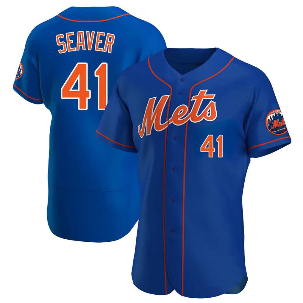 NY.Mets #41 Tom Seaver Player Royal Limited Elite Home Qdoa Stitched Jerseys