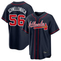 A.Braves #56 Spencer Schwellenbach Player Navy Home Game Qdoa Stitched Jerseys