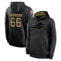 B.Bills #66 Connor McGovern Player Black Salute to Service Hoodies Qdoa Stitched Jersey