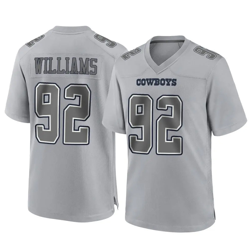 D.Cowboys #92 Quinnen Williams Player Gray Atmosphere Fashion Home Game Qdoa Stitched Jerseys