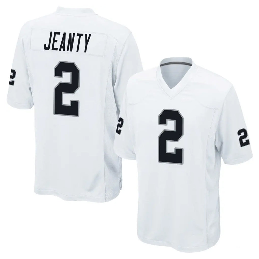 LV.Raiders #2 Ashton Jeanty Player White Home Game Qdoa Stitched Jerseys