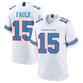 T.Titans #15 Keldric Faulk Player White 2026 Game Home Qdoa Stitched Jerseys