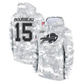 B.Bills #15 Greg Rousseau Player Arctic Camo Salute to Service Hoodies Qdoa Stitched Jerseys