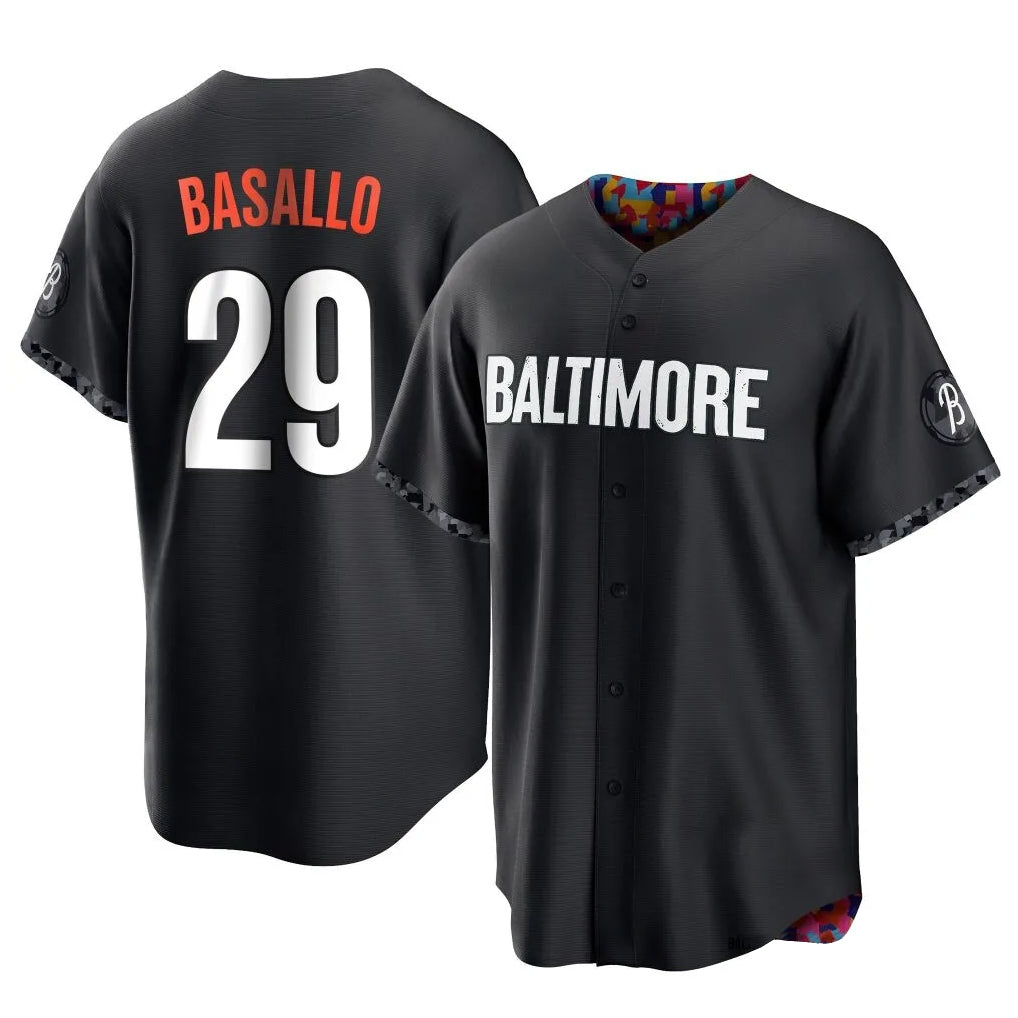 B.Orioles #29 Samuel Basallo Player Black City Connect Home Game Qdoa Stitched Jerseys
