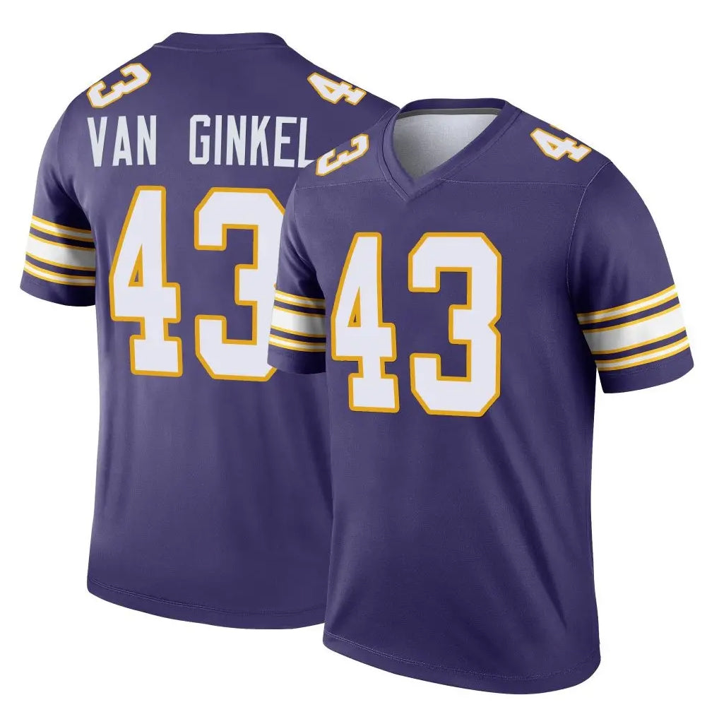 M.Vikings #43 Andrew Van Ginkel Player Purple Limited Classic Home Game Qdoa Stitched Jerseys