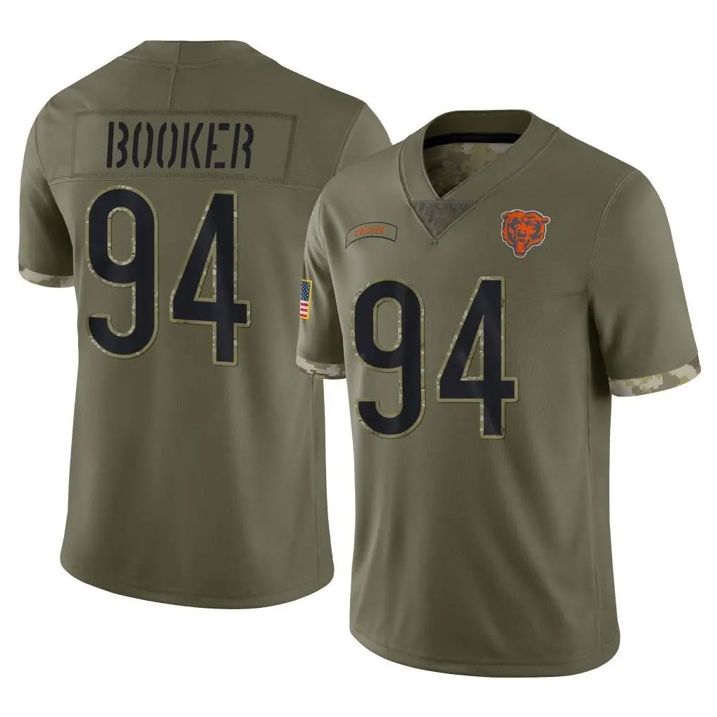 C.Bears #94 Austin Booker Player Olive Salute to Service Limited Game Qdoa Stitched Jerseys
