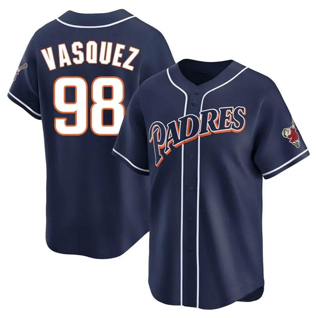 S.Diego Padres #98 Randy Vasquez Player Navy Cooperstown Collection Limited Home Qdoa Stitched Jerseys