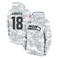 S.Seahawks #18 Elijah Arroyo Player Arctic Camo Limited Salute to Service Pullover Hoodies Game Qdoa Stitched Jerseys