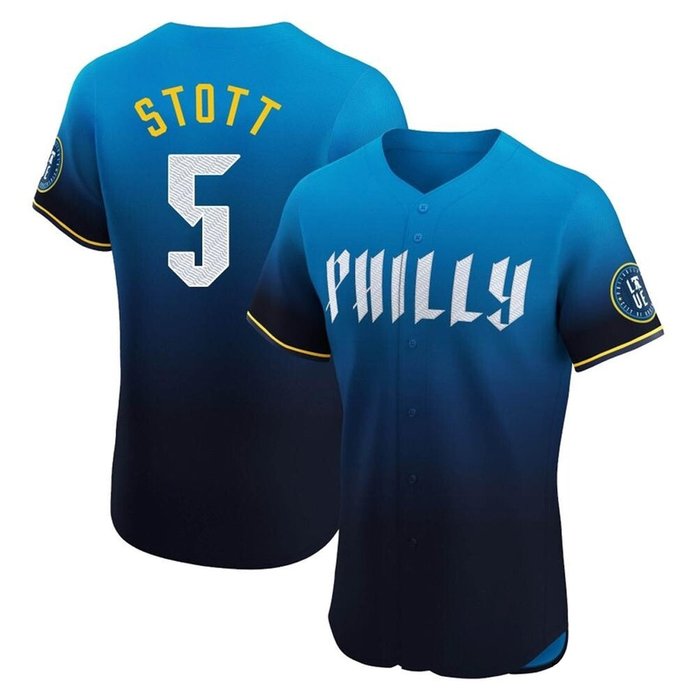 P.Phillies #5 Bryson Stott Player Blue City Connect Home Limited Elite Qdoa Stitched Jerseys