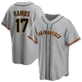 SF.Giants #17 Heliot Ramos Player Gray Home Game Qdoa Stitched Jerseys