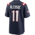 Qdoa NE.Patriots #11 Drew Bledsoe Navy Game Retired Player Jersey
