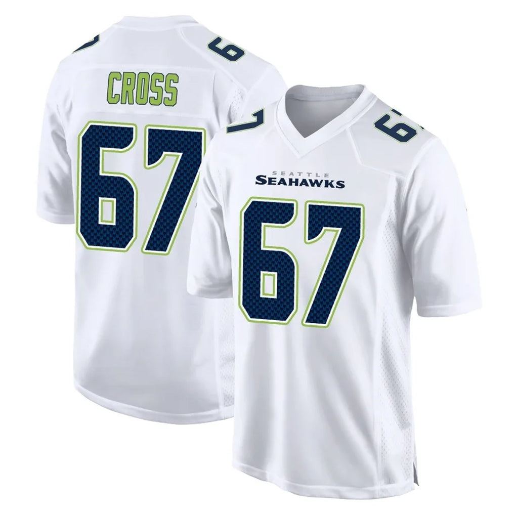 S.Seahawks #67 Charles Cross Player White Tundra Fashion Home Game Qdoa Stitched Jerseys