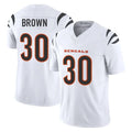 C.Bengals #30 Chase Brown Player White Vapor F.U.S.E. Limited Home Game Qdoa Stitched Jerseys