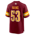 Qdoa W.Commanders #53 Lucas Niang Burgundy Team Game Jersey