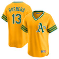 Athletics #13 Luis Barrera Player Gold Cooperstown Collection T-shirt Game Qdoa Stitched Jerseys