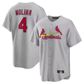 St. Louis Cardinals #4 Yadier Molina Player Gray Home Game Qdoa Stitched Jerseys
