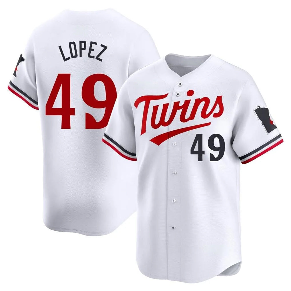M.Twins #49 Pablo Lopez Player White Home Limited Qdoa Stitched Jerseys