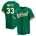 Athletics #33 Henry Bolte Player Kelly Green Home Game Qdoa Stitched Jerseys