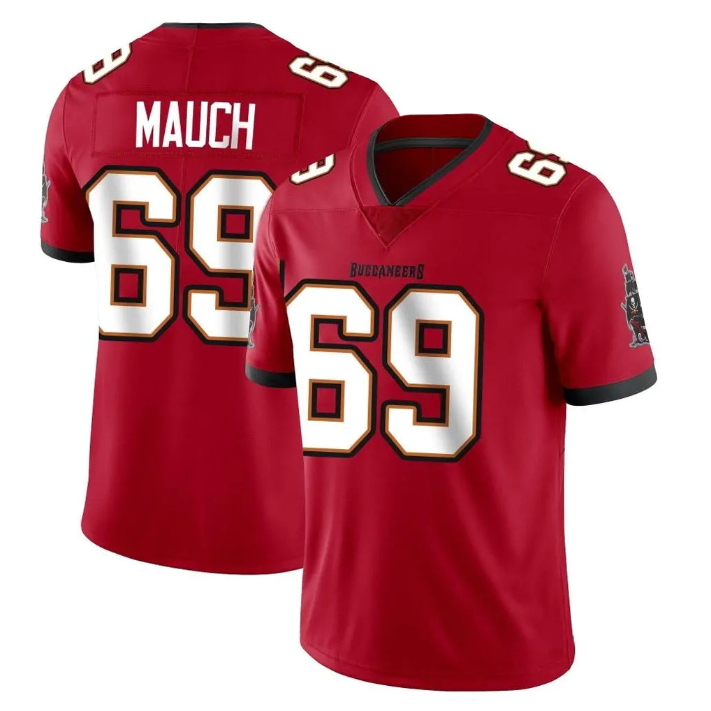 TB.Buccaneers #69 Cody Mauch Player Red Limited Vapor Home Game Qdoa Stitched Jerseys