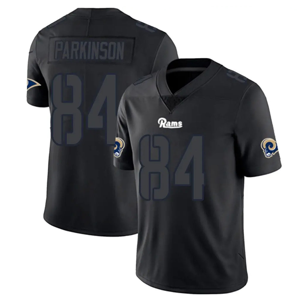 LA.Rams #84 Colby Parkinson Player Black Impact Limited Home Game Qdoa Stitched Jerseys