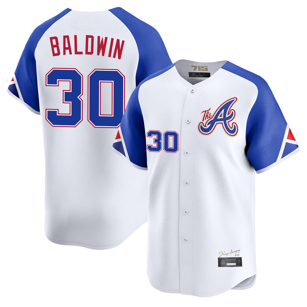 A.Braves #30 Drake Baldwin Player White City Connect Limited Home Game Qdoa Stitched Jerseys
