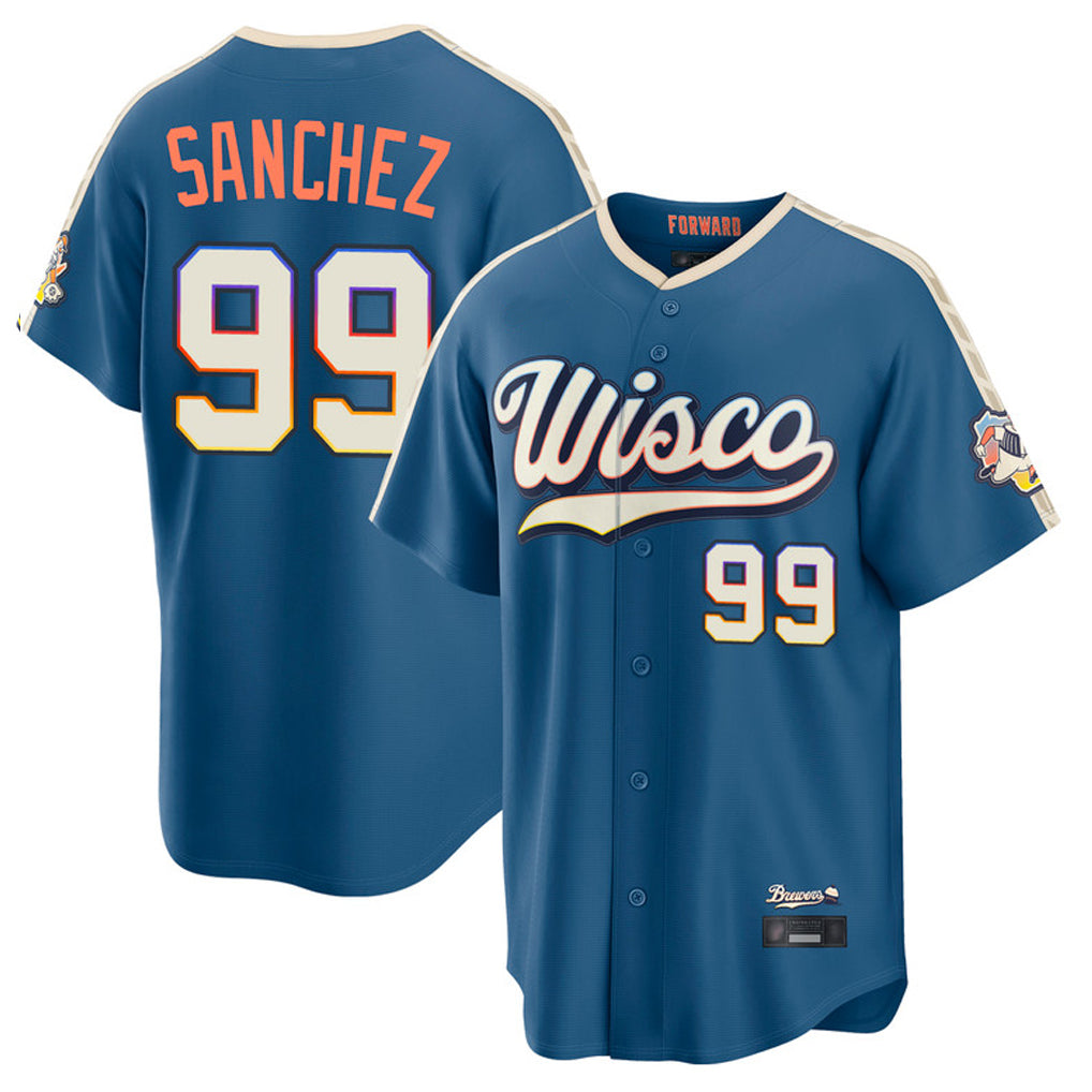 M.Brewers #99 Gary Sanchez Player Blue 2026 City Connect Home Game Qdoa Stitched Jerseys