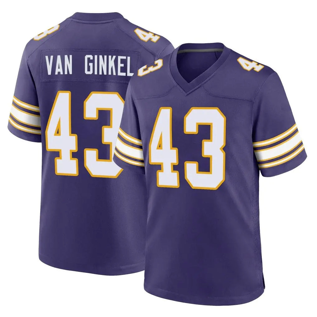 M.Vikings #43 Andrew Van Ginkel Player Purple Classic Home Game Qdoa Stitched Jerseys