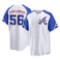 A.Braves #56 Spencer Schwellenbach Player White City Connect Home Game Qdoa Stitched Jerseys