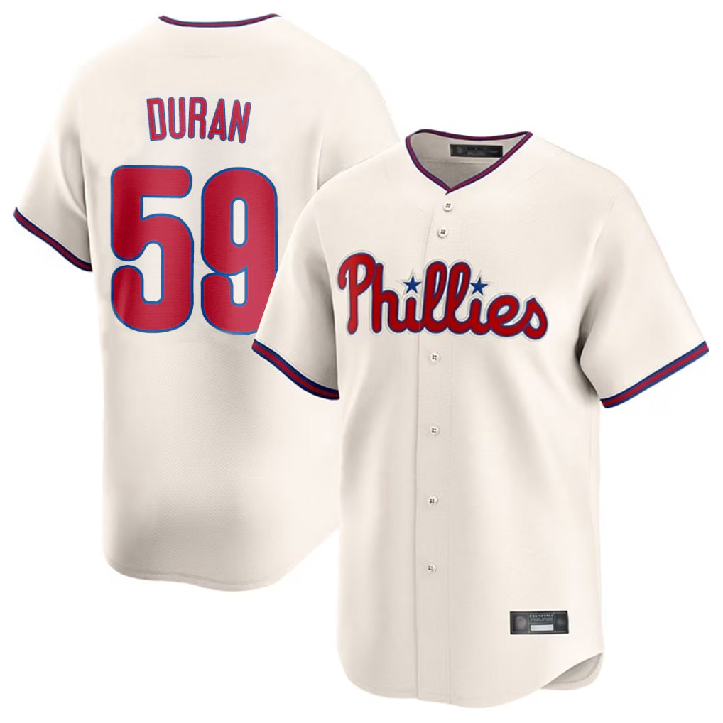 P.Phillies #59 Jhoan Duran Player Cream Home Limited Qdoa Stitched Jerseys