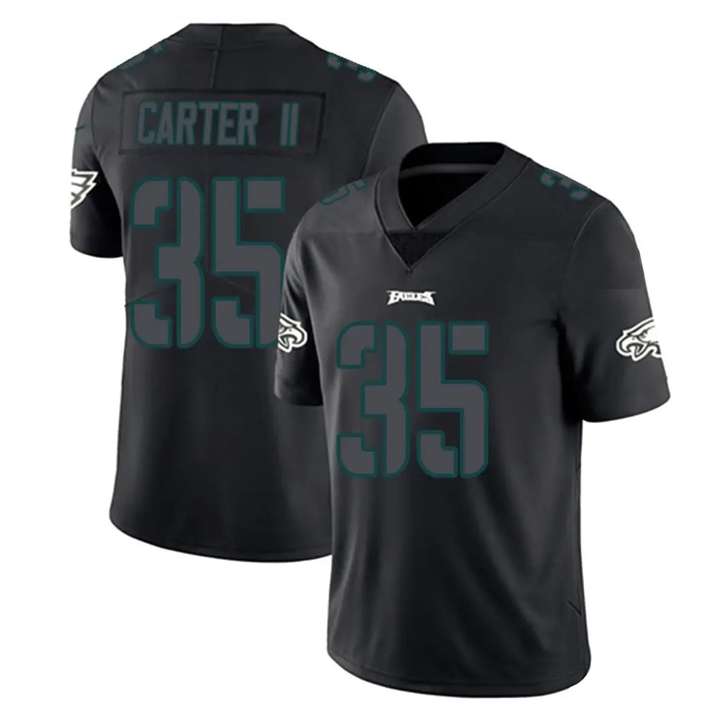 P.Eagles #35 Michael Carter II Player Limited Black Impact Home Game Qdoa Stitched Jerseys