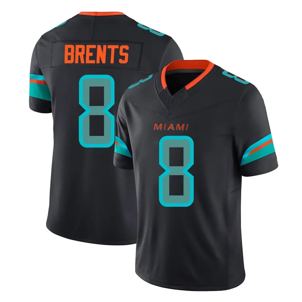 M.Dolphins #8 JuJu Brents Player Black Limited Pitch Rivalries Collection Home Game Qdoa Stitched Jerseys