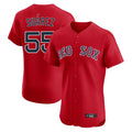 B.Red Sox #55 Ranger Su¨¢rez Player Red Limited Elite Home Game Qdoa Stitched Jerseys