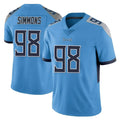 T.Titans #98 Jeffery Simmons Player Light Blue Limited Vapor Untouchable Home Game Qdoa Stitched Jerseys