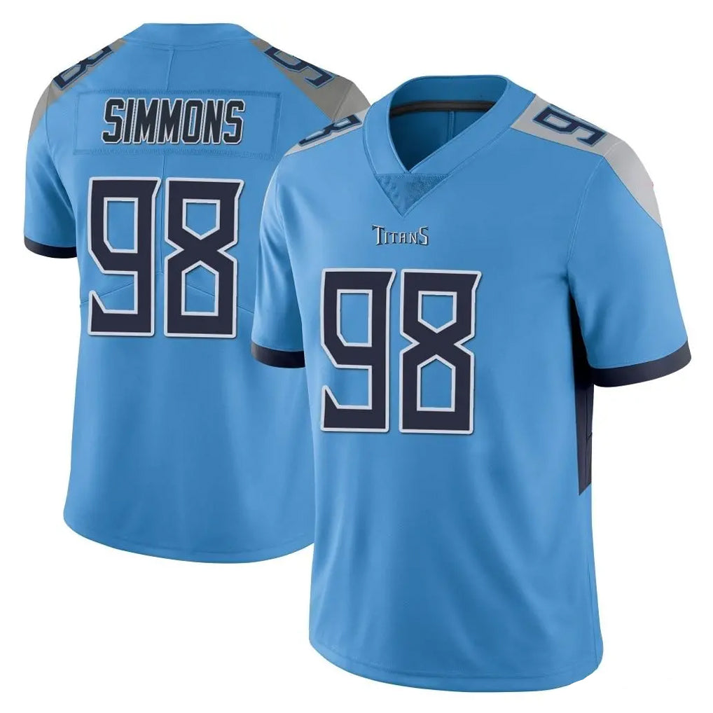 T.Titans #98 Jeffery Simmons Player Light Blue Limited Vapor Untouchable Home Game Qdoa Stitched Jerseys