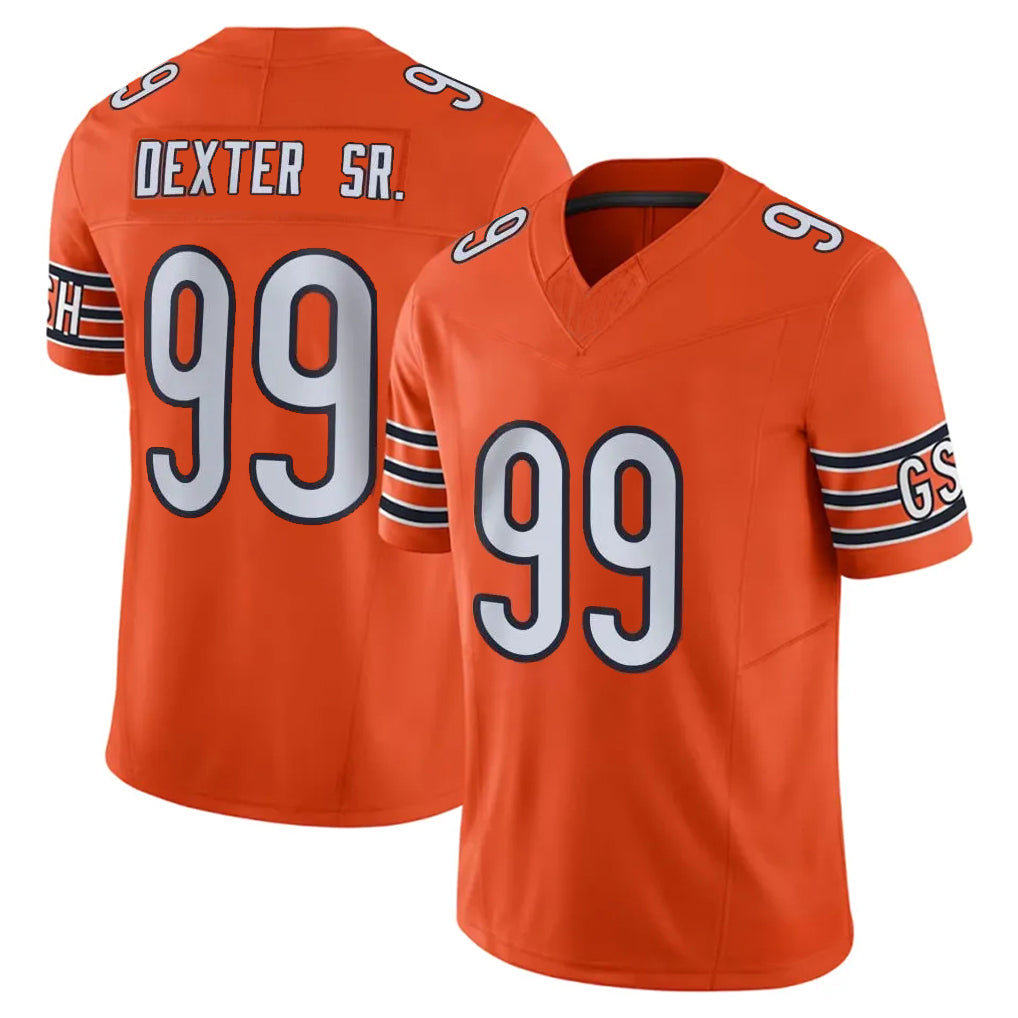 C.Bears #99 Gervon Dexter Sr. Player Orange Vapor F.U.S.E. Limited Home Game Qdoa Stitched Jerseys