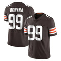 C.Browns #99 Julian Okwara Player Brown Color Vapor Untouchable Limited Home Game Qdoa Stitched Jerseys