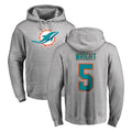 M.Dolphins #5 Jaylen Wright Player Gray LOGO Pullover Hoodies Limited Qdoa Stitched Jerseys