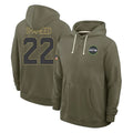 S.Seahawks #22 Rashid Shaheed Player Olive Salute to Service Pullover Hoodies Limited Qdoa Stitched Jerseys