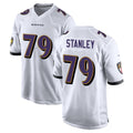 B.Ravens #79 Ronnie Stanley Player White Home Game Qdoa Stitched Jerseys