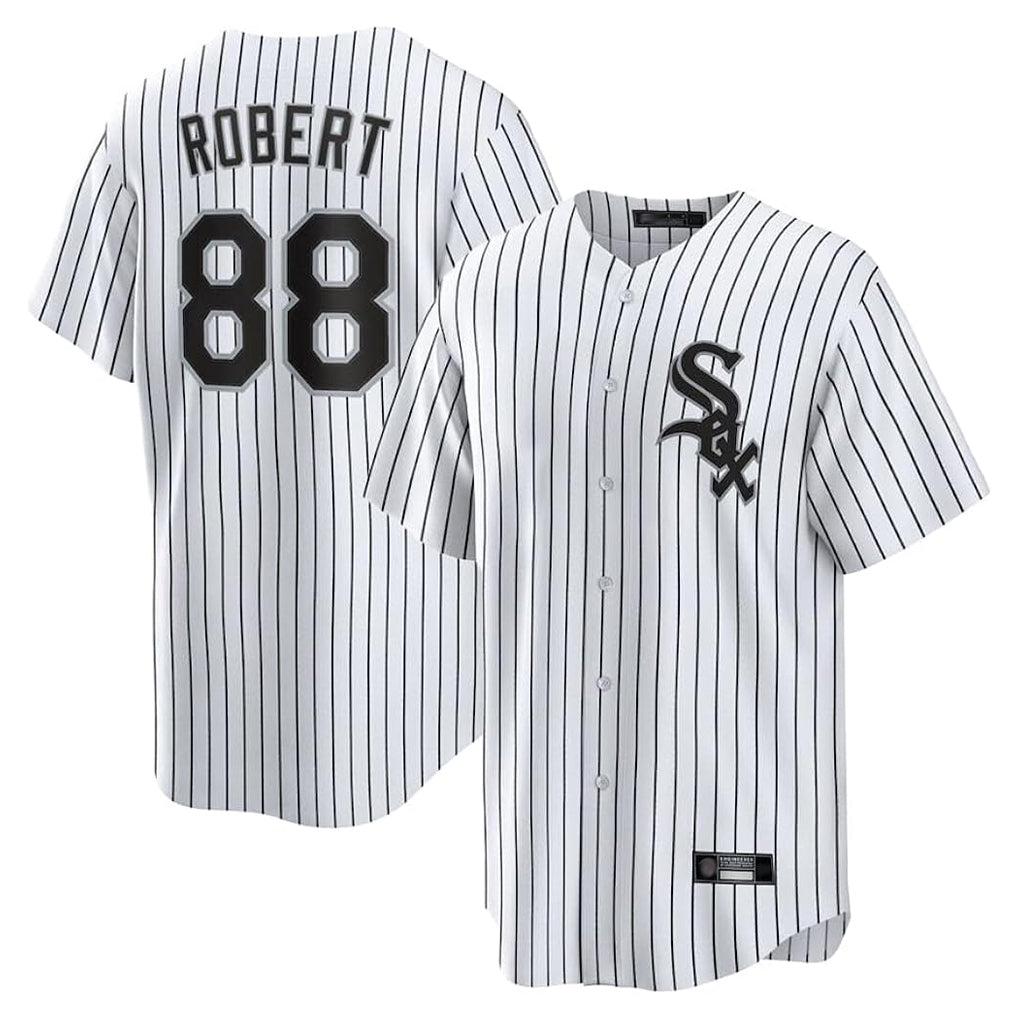 C.White Sox #88 Luis Robert Jr Player White Stripe Home Game Qdoa Stitched Jerseys