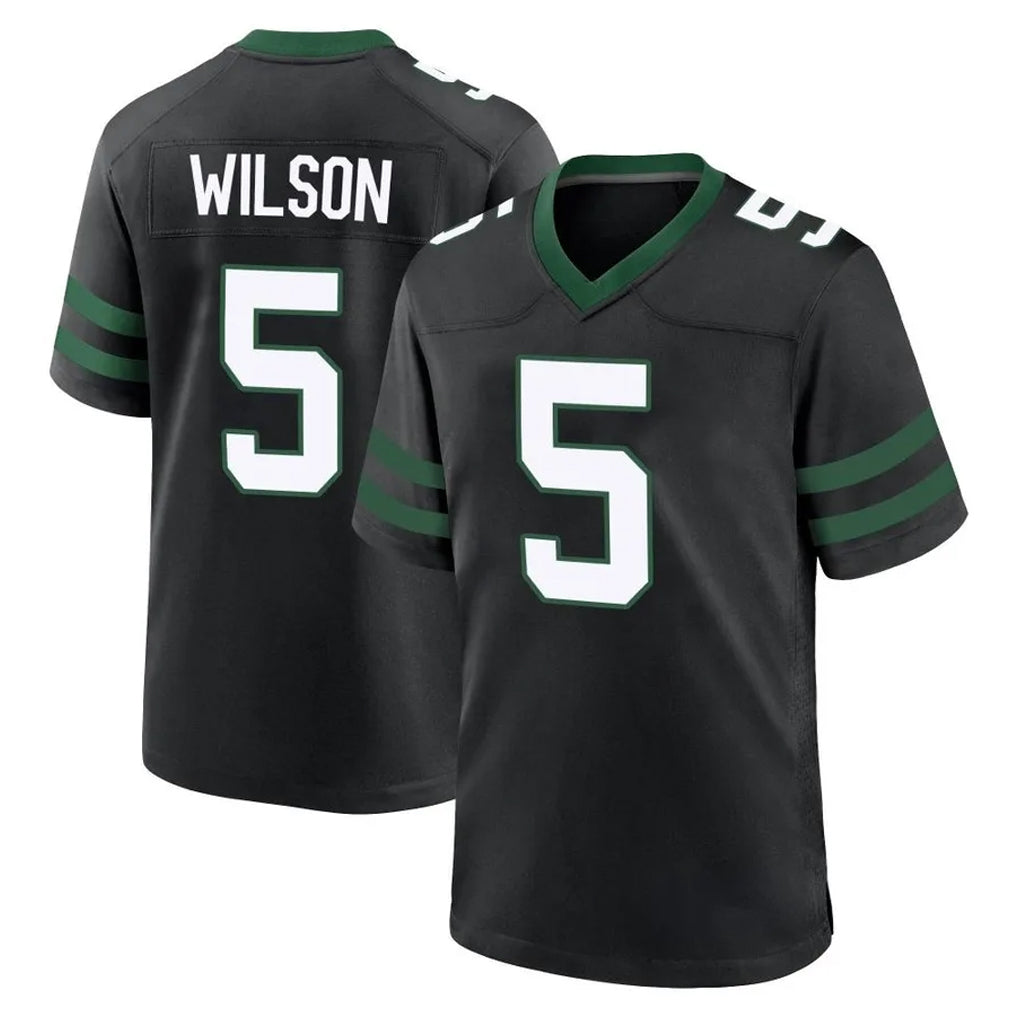 NY.Jets #5 Garrett Wilson Player Black Legacy Home Game Qdoa Stitched Jerseys