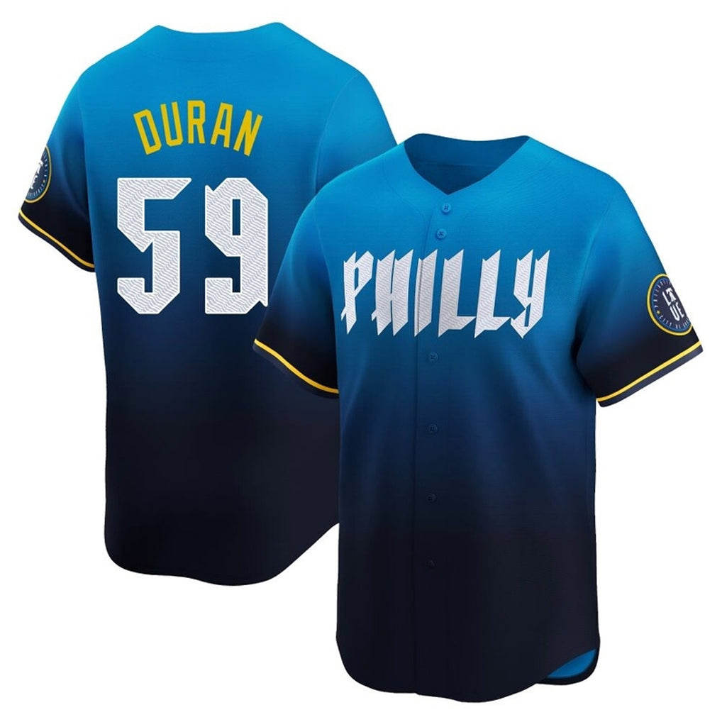P.Phillies #59 Jhoan Duran Player Blue City Connect Home Limited Qdoa Stitched Jerseys