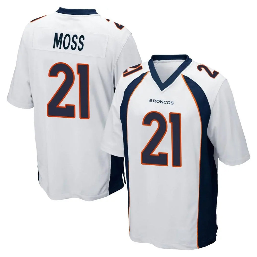 D.Broncos #21 Riley Moss Player White Game Qdoa Stitched Jerseys