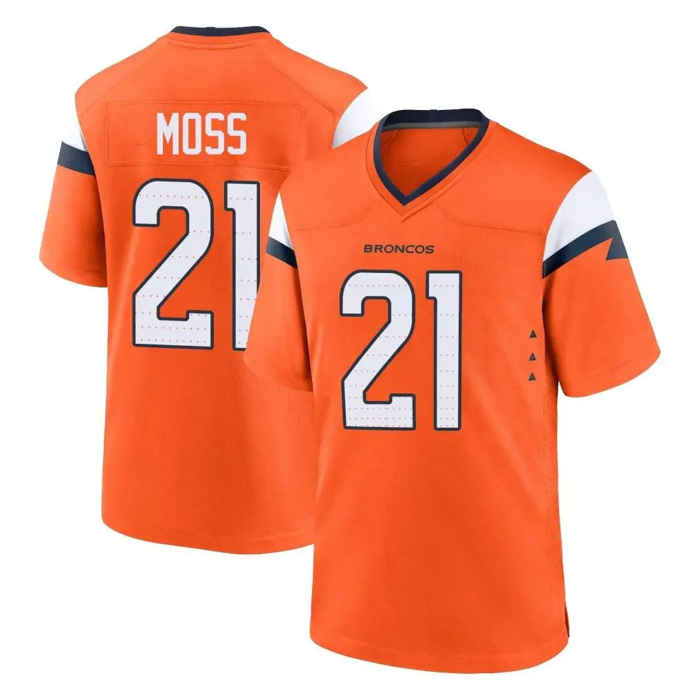 D.Broncos #21 Riley Moss Player Orange Home Game Qdoa Stitched Jerseys