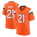 D.Broncos #21 Riley Moss Player Orange Home Game Qdoa Stitched Jerseys