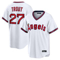 LA.Angels #27 Mike Trout Player White T-shirt Home Game Qdoa Stitched Jerseys